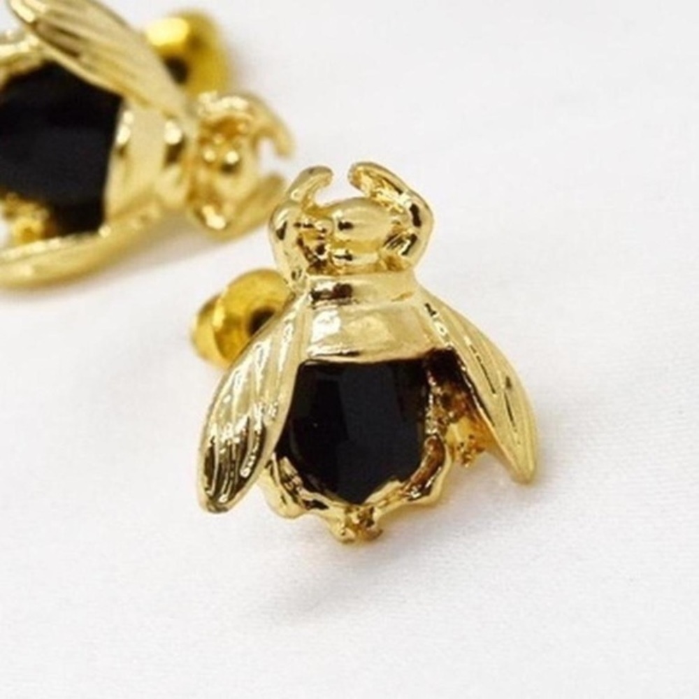 Gold Insect Earrings - Picture 3 of 4